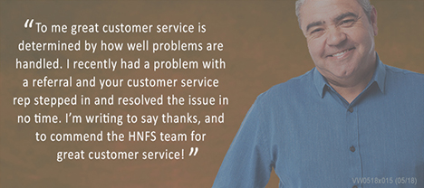 Testimonial number three about great customer service.